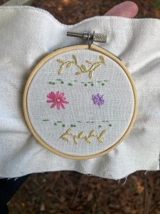 “fuck trump” embroidered in morse code